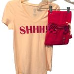 American Heritage PJ set Short Sleeve Top and Long Pant New NWT Sz S Bundle Pink Photo 0
