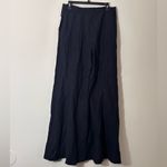 Anthropologie Linen Flare pants black size 10 Tall NWT Photo 5