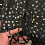 Reformation  Womens Wrap Blouse Polka Dot Sheer Long Sleeve V-Neck Top Black Med Photo 3