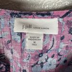 J Jill Love Linen Sleeveless Tank Dress Medium Tall MT Lavender Floral Pockets Purple Photo 5