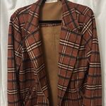potter's pot  Plaid Brown Women's Jacket Photo 6