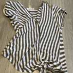 Michael Kors green and White Striped Blouse Photo 0