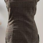 Elegant Plaid Dress Brown Photo 0