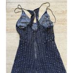 Anthropologie ‎ HD in Paris Harbor CropWide Leg Jumpsuit Cupro Navy Size 12 Photo 3