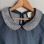 Kate Spade  Kimberly Peter Pan Rhinestone Crystal Collar Denim Dress 12 Photo 6