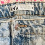 ZARA  Acid Light Wash Ripped Knee Wide Leg Baggy Jeans in US 10 Photo 4