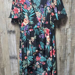 Haute Project Black Floral Mullet High Low Duster Maxi Cardigan Black Size XL Photo 0