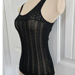 ZARA  Black Viscose Open Knit Tank Top Stretch Soft Sz S Photo 2