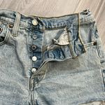 Levi's 501 Blue Jean Shorts High-Waisted Distressed Photo 6