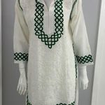 Embroidered Cover Up Tunic Top or Dress Green Size M Photo 0