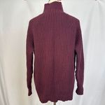 Lululemon  Chunky Cable Knit Turtleneck‎ Sweater Burgundy Cozy Pullover Womens 12 Photo 3