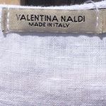 Valentina Naldi 100% Linen White Long Sleeve Scalloped Lace Swim Coverup Dress L Size L Photo 5