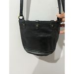 Lucky Brand  Black Leather Crossbody Bag Purse Adjustable Strap‎ Charm W Photo 4