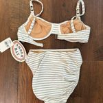 AMBER BAY white with metallic silver bikini, size 8, NWT Photo 2