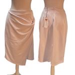 Kate Kasin NWT White Knee Length Knotted Side Wrap Skirt Size XL Photo 2