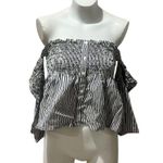 Faithfull the Brand Women's Off-Shoulder Striped Crop Top Size M Photo 0