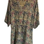 Tolani  silk dress drawstring waist v‎ neck small lined bottom ruffle Photo 0