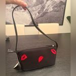 NWT Lips Embroidered Black Bag Structured Purse Shoulder Bag Y2K Mini Purse Photo 2