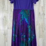 Rabbit Rabbit Rabbit Designs Maxi Dress Womens 10 Purple Batik Mother of Pearl Photo 4
