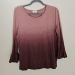 Anthropologie  T.la Tessa Ombre Bell Sleeve Tee Womens Size S Modal T-Shirt Pink Photo 1