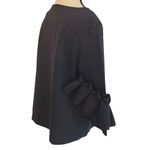 COS  Navy Blue 3/4 Sleeve Ruffle Frill Swing Top Blouse Scuba Fabric Size S NWOT Photo 3