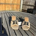 A New Day  Womens Arden Raffia Ornamented Block Heels Tan Brown size 7 summer nwt Photo 1