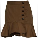 Veronica Beard  Claremont Flounce Military Style Olive Green Skirt Photo 7