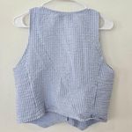 Skatie  Beau Blue Striped Button-Up Vest size Medium Photo 4