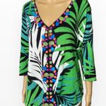 Berek Green Tropical Heavy Beads Cardigan Size L Black Size L Photo 4