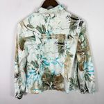 Chico's Additions By  Button Up Jacket Womens 2 Medium Floral Abstract Lightweight Photo 5