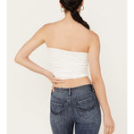 Free People NWT  Cream Ruched Boulevard Tube Top Size XL Photo 2