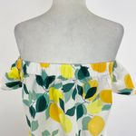 Who What Wear Lemon Print Tie Front Off The Shoulder Shirt Size Medium Photo 13