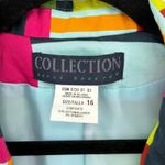 Vtg 80's Collection Harve Benard Women's Size 16 Patchwork Striped Blazer Jacket Green Photo 2