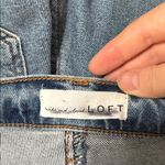 Loft Hamilton Modern Straight Leg Released Fringe Hem Medium Wash Jeans size 27 Photo 10