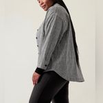 Athleta  Textured Plus Size Button Front Shirt Jacket Photo 1