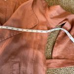 Catherine Malandrino  Dusty Rose Belted Trench Coat 100% Linen Size Small Photo 5