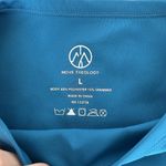 Move Theology Womens Large Long Sleeve Teal Cut Out Crop Top Gym Yoga Workout Blue Photo 1