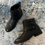 DV by Dolce Vit Dolce Vita Black Larabey Belted Leather Ankle Boots Photo 0