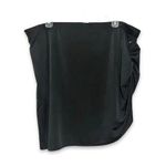 Open Edit Mini Skirt Sleek Satin Fabric Straight Cut Ruched Side Black W 2X NWOT Photo 0