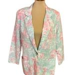 Vtg 80s pastel floral blazer Pink Size M Photo 0