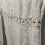 L.L.Bean SLEEVELESS LINEN TAN BEIGE EMBROIDERED DRESS 6 Photo 3