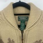 Ralph Lauren Vintage Lauren  Hand Knit Landscape Wool Cardigan sz M Fisherman Dog Photo 3