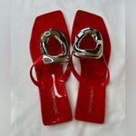 Jeffrey Campbell Linques Jellies, Red & Shiny Silver. Sz. 9, NWT Photo 2