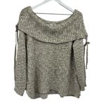 Umgee Oatmeal Chunky Knit Off Shoulder Sweater Size Large Photo 6