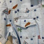 80s Plain Jane by Sweet Baby Jane Western Feather Print Romper Skort Size 13/14 Blue Size M Photo 8