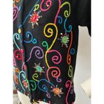 Jane's Closet Black Multicolor Beaded groovy Embroidered funky cardigan Small Photo 4