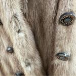 Vintage Full Length Pastel Mink Coat Double Breasted Notch Collar 70’s Classic Tan Size M Photo 5