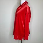 kim rogers  Red Ribbed Velour Sweatshirt High Neck Sz XL Petite Photo 1