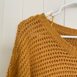 Aeropostale NEW women’s deep yellow chunky thick knit Crewcut sweater medium Photo 1