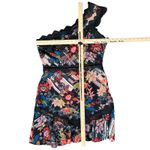 Foxiedox  Boston Proper Red Black Lace Floral One Shoulder Mini Dress size 8 Photo 2